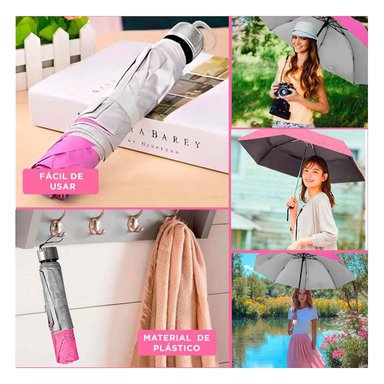 SOMBRILLA RYBIU VE30206 PARASOL CARTERA BONITO + POST-IT ADHESIVOS ROSADO