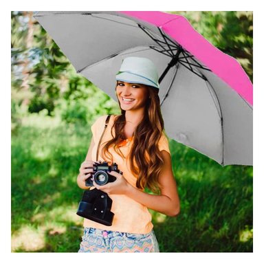 PARAGUAS RYBIU VE30206 APERTURA Y CIERRE FACIL + GIFT STICKERS ROSADO