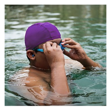 GORRO NATACIÓN RYBIU MG-SC-4602 DEPORTES ACUÁTICOS MORADO + PAPEL REGALO