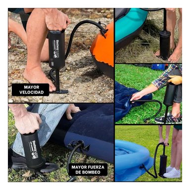 INFLADOR RYBIU 62003 BOMBA PORTATIL AIRE NEGRO + POST-IT ADHESIVOS