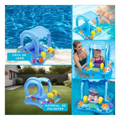 ARO PORTATIL BEBE CON TECHO 56581NP FACIL DE USAR Y TRANSPORTAR EN AGUA Y+POST IT