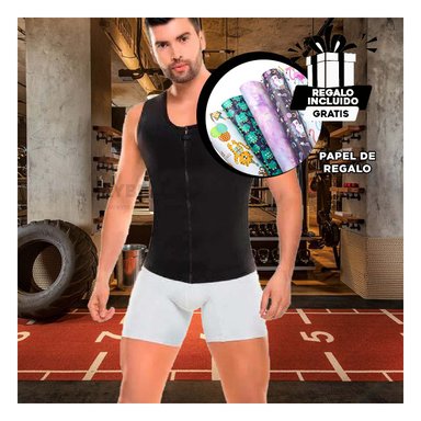CHALECO HOMBRE RYBIU NEGRO DE30530 DEPORTIVO EN XL  + PAPEL REGALO