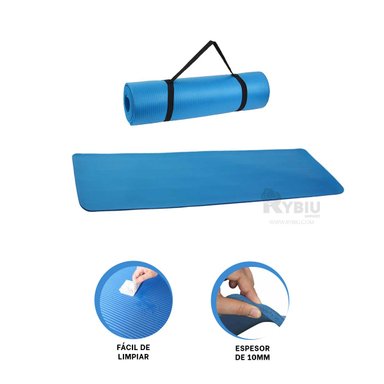 ALFOMBRA RYBIU DE30607 10MM VERSATIL YOGA CELESTE + LIGAS REGALO