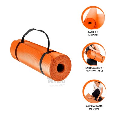 MAT RYBIU DE30605 10MM VERSATIL YOGA ANARANJADO + LIGAS REGALO