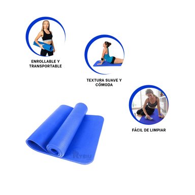 MAT RYBIU DE30606 10MM FUNCIONAL PILATES AZUL + GIFT STICKERS