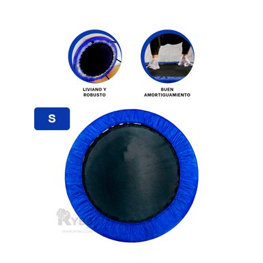 TRAMPOLÍN RYBIU DE30679 90X90 TAMAÑO S AZUL + BANDERITAS ADHESIVAS