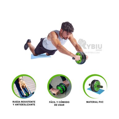 DISCO ABDOMINAL RYBIU DE30657 FITNESS VERDE + BANDERITAS ADHESIVAS - 4