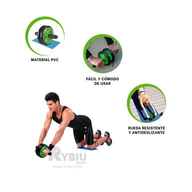 ROLLER RYBIU DE30657 RODABLE ABDOMINALES VERDE + GIFT STICKERS