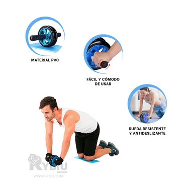 ROLLER RYBIU DE30656 RODABLE ABDOMINALES CELESTE + GIFT STICKERS