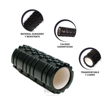MASAJEADOR RYBIU DE30648 LARGO 33CM COMPACTO GYM NEGRO + REGALO LIGAS PEINAR