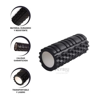 MASAJEADOR RYBIU DE30648 LARGO 33CM FITNESS IDEAL NEGRO + BANDERITAS ADHESIVAS