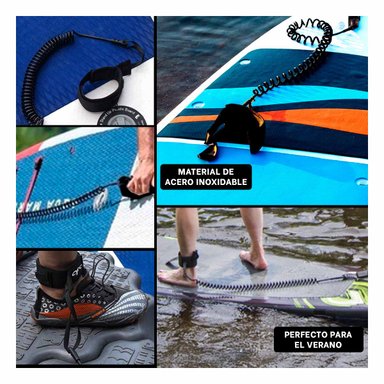 CORDÓN NATACIÓN RYBIU ACERO INOXIDABLE ELASTICIDAD TONALIDAD NEGRO + GIFT STICKERS