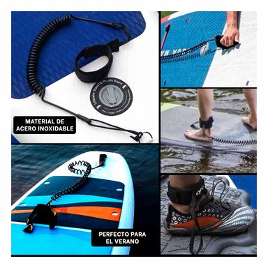 CORDÓN NATACIÓN RYBIU ACERO INOXIDABLE TABLA VERSATIL MATIZ NEGRO + REGALO AGENDITA