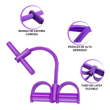 CINTA ELÁSTICA RYBIU DE30581 MORADO UTIL EJERCICIO + REGALO LIGAS PEINAR