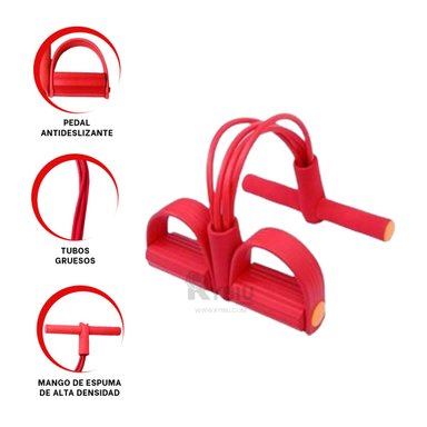 ELÁSTICO RYBIU DE30577 PILATES ABDOMINAL ROJO + BANDERITAS ADHESIVAS