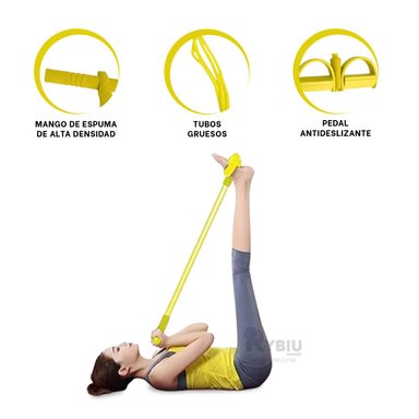 ELÁSTICO RYBIU DE30578 VERSATIL PILATES AMARILLO + LIGAS REGALO
