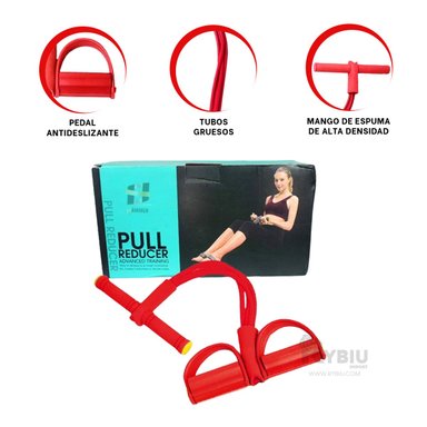 ELÁSTICO RYBIU DE30577 PILATES VERSATIL ROJO + REGALO LIGAS PEINAR