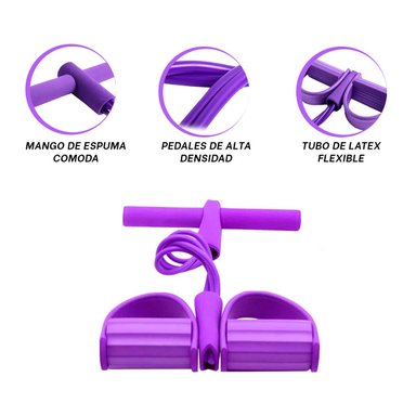 CINTA ELÁSTICA RYBIU DE30581 MORADO RUTINA ABDOMINAL + BANDERITAS ADHESIVAS