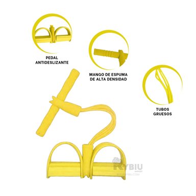 ELÁSTICO RYBIU DE30578 PARA EJERCICIO AMARILLO + REGALO LIGAS PEINAR