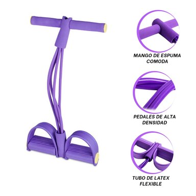 CINTA ELÁSTICA RYBIU DE30581 MORADO VERSATIL PILATES + LIGAS REGALO
