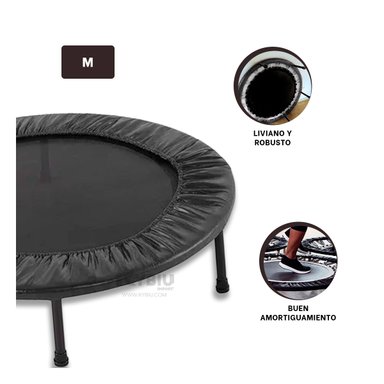 TRAMPOLÍN RYBIU DE30676 23X100CM DINAMICO TALLA M EN NEGRO + LIGAS REGALO