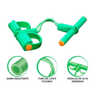 ELÁSTICO RYBIU DE30576 DE PILATES ABDOMINAL VERDE + BANDERITAS ADHESIVAS