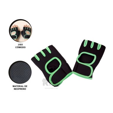 MANOPLAS RYBIU DE30573 UTILES DEPORTE VERDE + REGALO LIGAS PEINAR