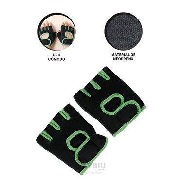 MANOPLAS RYBIU DE30573 FUNCIONALES DEPORTE VERDE + LIGAS REGALO