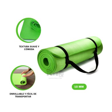 MAT RYBIU DE30611 10MM VERSATIL YOGA VERDE + LIGAS REGALO