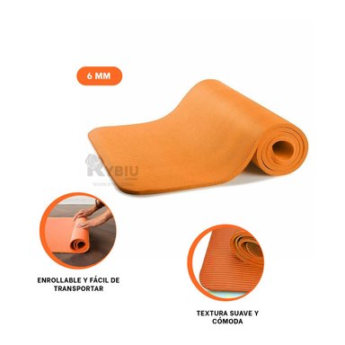 MAT RYBIU DE30612 6MM FUNCIONAL PILATES ANARANJADO + GIFT STICKERS