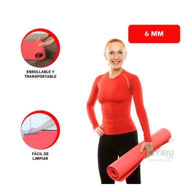 COLCHONETA RYBIU DE30614 6MM ANTIDESLIZANTE EN LILA + LIGAS REGALO