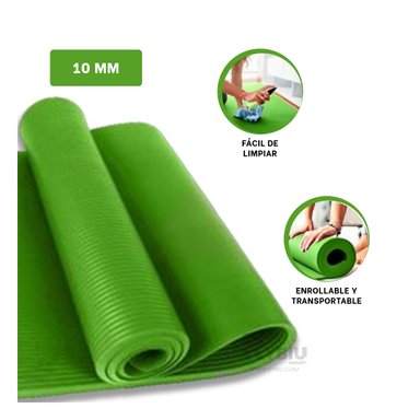 MAT RYBIU DE30611 10MM FUNCIONAL PILATES VERDE + GIFT STICKERS