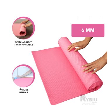 COLCHONETA RYBIU DE30616 6MM ANTIDESLIZANTE EN ROSADO + LIGAS REGALO
