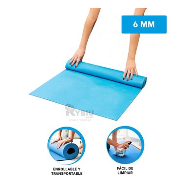 MAT RYBIU DE30613 6MM CON BORDES REFORZADOS CELESTE + REGALO AGENDITA