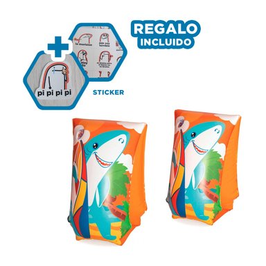 FLOTADORES RYBIU 32102 MULTICOLOR DURADEROS Y RESISTENTES TIBURON + REGALO STICKERS