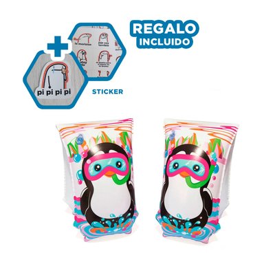 FLOTADORES RYBIU 32102 MULTICOLOR DURADERO Y RESISTENTE PINGUINO + REGALO STICKERS