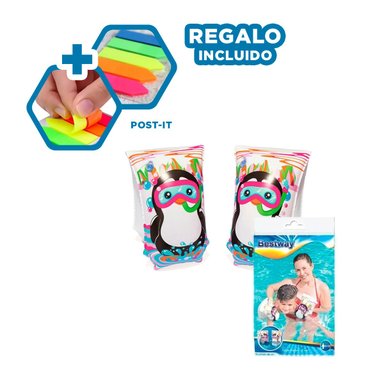 SALVAVIDAS RYBIU 32102 MULTICOLOR BRAZOS EN PINGUINO + BANDERITAS ADHESIVAS