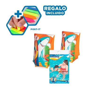 SALVAVIDAS RYBIU 32102 MULTICOLOR BRAZOS EN TIBURON + BANDERITAS ADHESIVAS