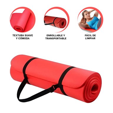 MAT RYBIU DE30609 10MM FUNCIONAL PILATES ROJO + GIFT STICKERS