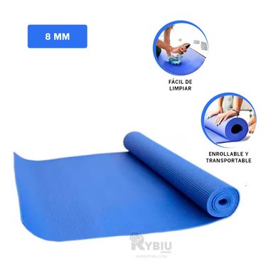 COLCHONETA RYBIU DE30620 8MM YOGA AZUL + BANDERITAS ADHESIVAS