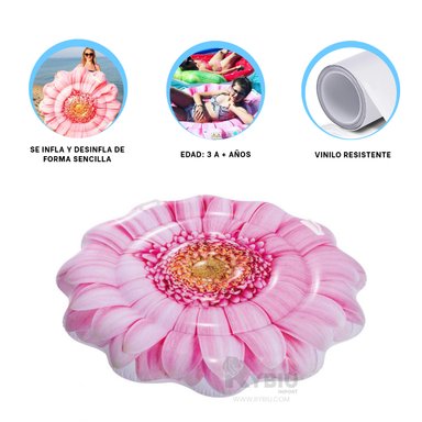 INFLABLE RYBIU 58787EU ROSADO GIRASOL 142X142CM + REGALO LIGAS PEINAR - 4