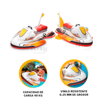 INFLABLE DE DISEÑO MODERNO FORMA DE MOTO Y+REGALO AGENDITA - 4