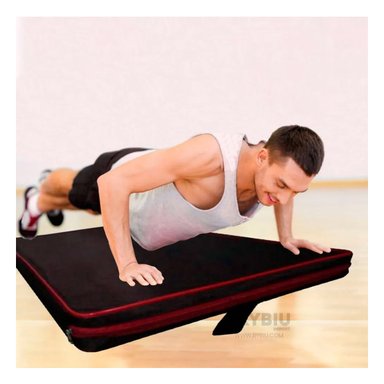 COLCHONETA RYBIU DE30533 DELGADA EN L NEGRA CON ROJO + PAPEL REGALO