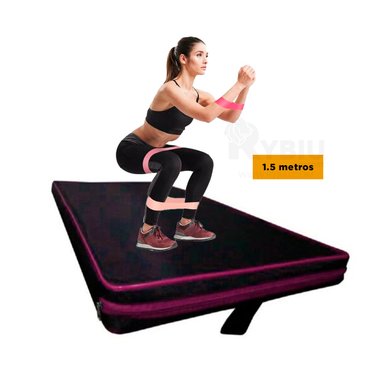 COLCHÓN RYBIU DE30534 GYM L NEGRO Y ROSADO + REGALO LIGAS PEINAR