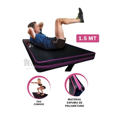 COLCHÓN RYBIU DE30534 COMODO GYM L NEGRO Y ROSADO + LIGAS REGALO