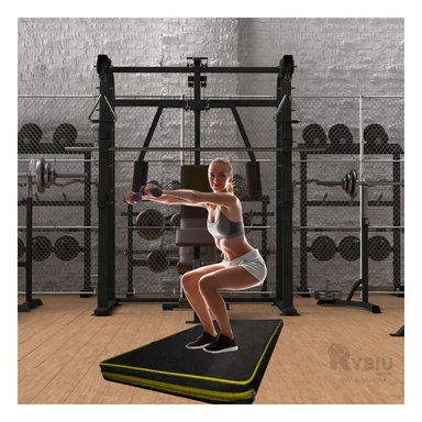 COLCHONETA RYBIU DE30535 DELGADA EN M NEGRA CON AMARILLO + PAPEL REGALO