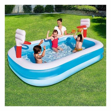 EQUIPO RESISTENTE INFLABLE DE BALONCESTO PARA PISCINA CON ARO Y PELOTA BESTWAY Y+POST IT - 3
