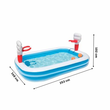 EQUIPO RESISTENTE INFLABLE DE BALONCESTO PARA PISCINA CON ARO Y PELOTA BESTWAY Y+POST IT - 4