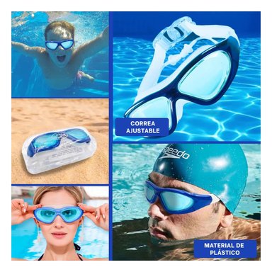 GAFAS NATACION RYBIU MG-FD920 CELESTE FLEXIBLES + POST-IT ADHESIVOS