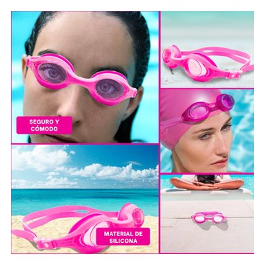 GAFAS NATACION RYBIU MG-FD590 ROSADO FLEXIBLES + POST-IT ADHESIVOS